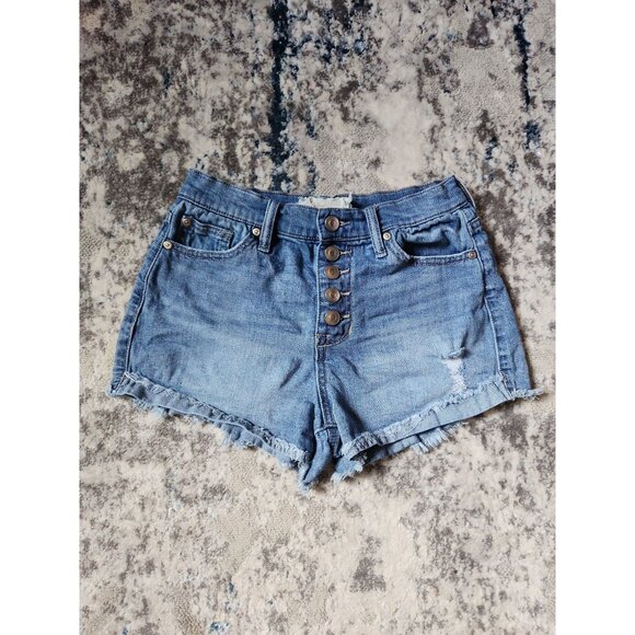 Altar'd State Women's 26 Distressed 5-button Denim Shorts Cotton‎ - Picture 1 of 3